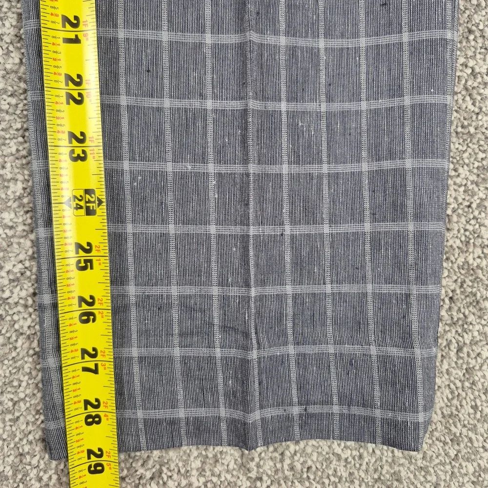 Banana Republic Linen Blend Dress Pants Mens 33x30 Gray Windowpane
